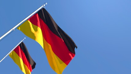 3D rendering of the national flag of Germany waving in the wind