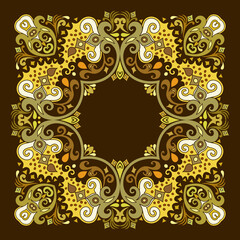 Vector ethnic abstract flower illustration