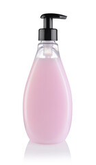 Bottle of shower gel isolated on white.