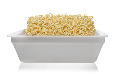 Instant  noodles isolated on white.