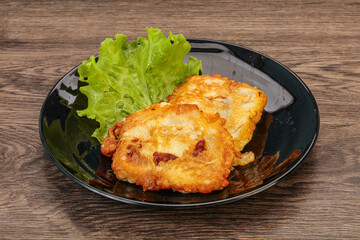 Roasted cod fish in bread