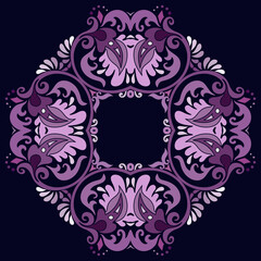 Vector ethnic abstract flower illustration