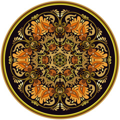 Vector ethnic abstract flower illustration