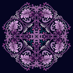 Vector ethnic abstract flower illustration