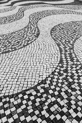 waving mosaic pattern cobble road