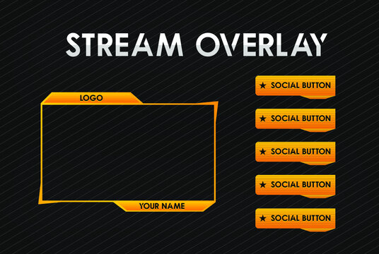 Gaming Stream Overlay, Panels, Vector Illustration Background