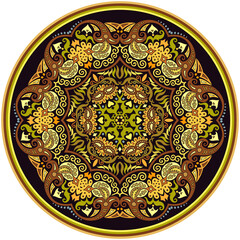 Vector ethnic abstract flower illustration