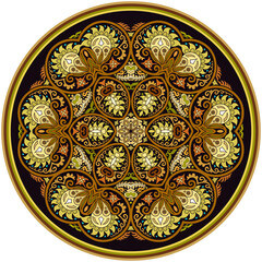 Vector ethnic abstract flower illustration