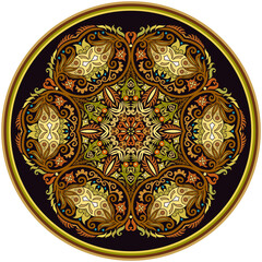 Vector ethnic abstract flower illustration