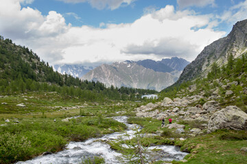 Fototapeta na wymiar Arpy lake Aosta valley