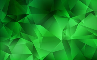 Obraz na płótnie Canvas Light Green vector triangle mosaic texture. Glitter abstract illustration with an elegant triangles. Brand new design for your business.