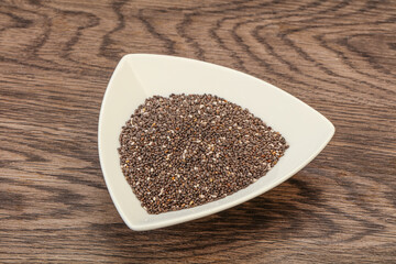 Seasoning chia seeds in the bowl