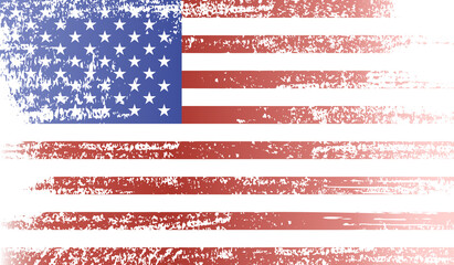 Grunge American flag of vintage shabby design. Vector illustration