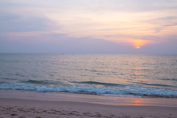 Landscape of sunset tropical beach in Phuket island