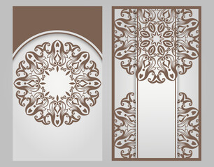 Set of 2 vector ornamental nature cards