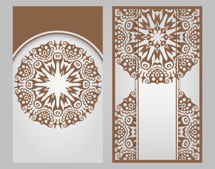Set of 2 vector ornamental nature cards