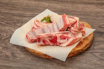 Raw lamb ribs for cooking