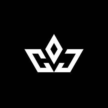 CJ monogram logo with crown shape luxury style