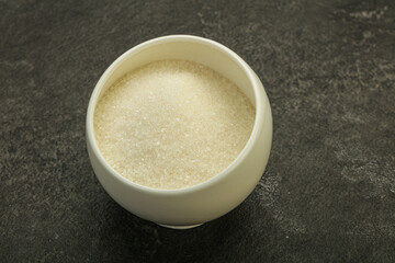 White sugar in the bowl