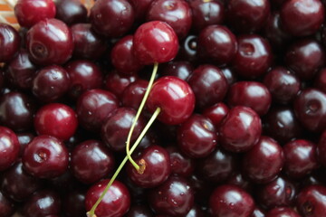 Ripe red cherries, use for background.