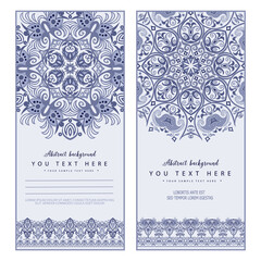 Set of 2 vector abstract ornamental nature cards