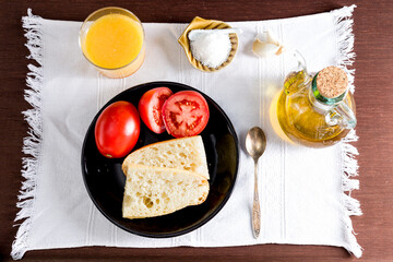 Healthy breakfast with natural bio ingredients