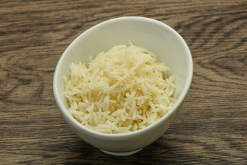 Steamed basmati rice in the bowl