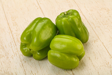 Green sweet bell pepper heap