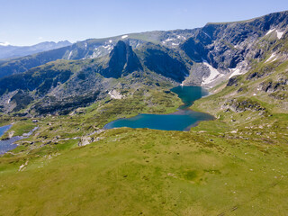 Aerial view of The Seven Rila Lakes, Bulgaria