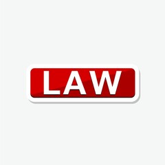 Law sticker icon isolated on gray background