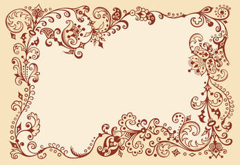 Vector abstract ornamental nature vintage border