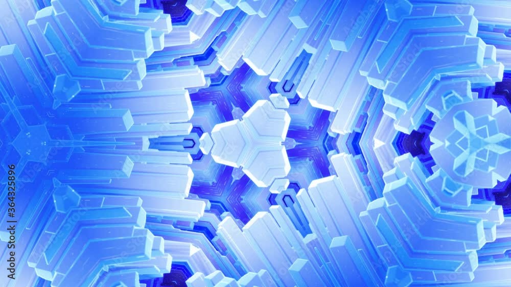Aufkleber smooth looped animation of 3d abstract soft matte shape like flower or mandala, symmetrical structur
