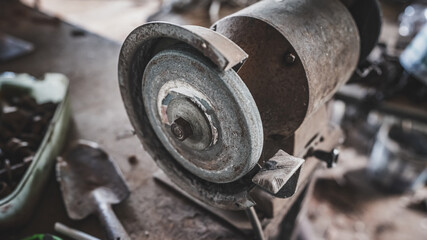 Old Rusty Engine Machine Tool