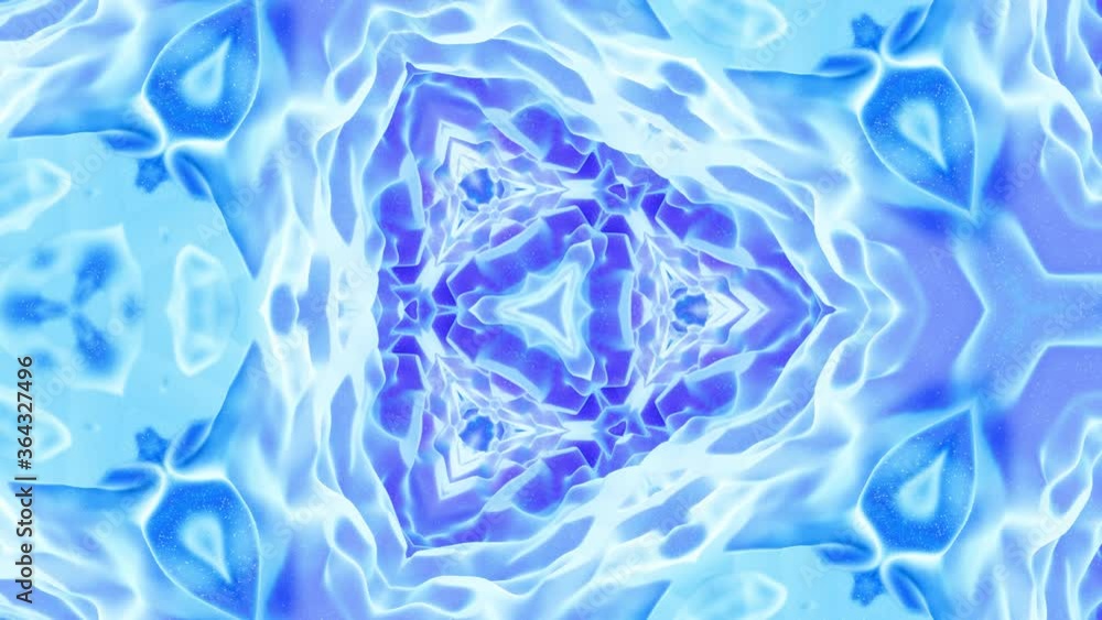 Poster smooth looped animation of 3d abstract soft matte shape like flower or mandala, symmetrical structur