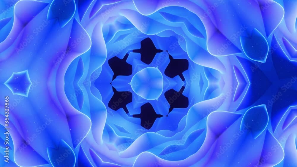 Aufkleber smooth looped animation of 3d abstract soft matte shape like flower or mandala, symmetrical structur
