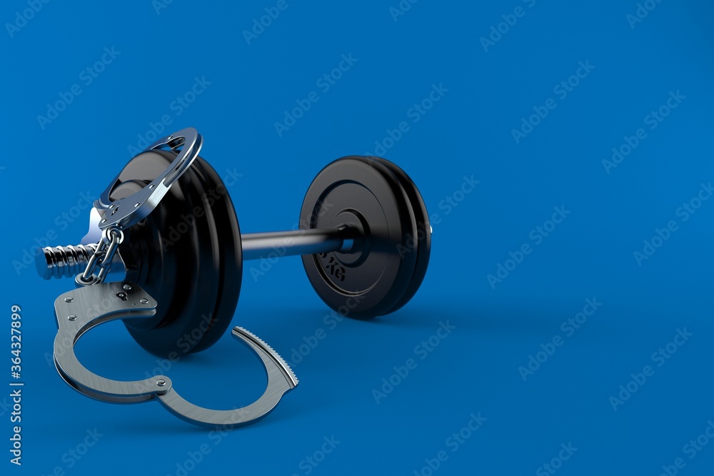 Sticker dumbbell with handcuffs