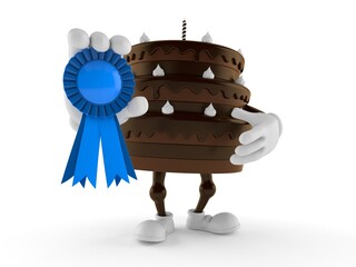 Cake character with award ribbon