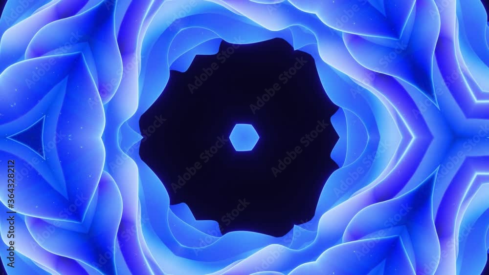 Aufkleber smooth looped animation of 3d abstract soft matte shape like flower or mandala, symmetrical structur