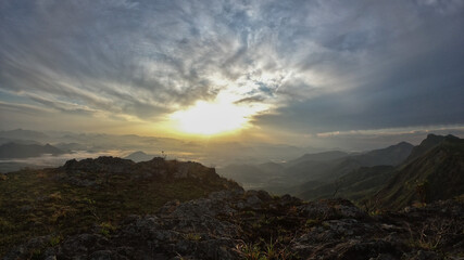 sunset in the mountains