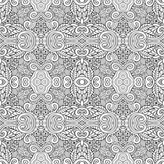 Vector ethnic hand drawn outline seamless pattern