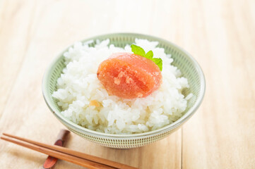 たらこを乗せたご飯