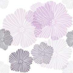 Dark Pink vector seamless doodle layout with flowers. Illustration with colorful abstract doodle flowers. Pattern for design of fabric, wallpapers.
