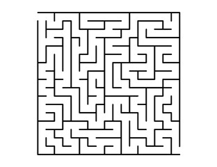 White vector template with a black  maze, puzzle. Abstract illustration with maze on a white background. Concept for making right choices.