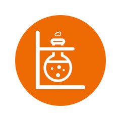 Laboratory, test icon / orange color
