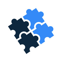 Strategy, Puzzle Icon / vector graphics