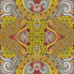 Vector abstract ethnic hand drawn seamless pattern