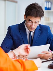 Lawyer meeting his client in prison
