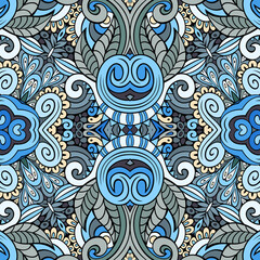 Vector ethnic hand drawn color seamless pattern