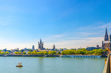 Cologne cityscape of historical city centre with Cologne Cathedral