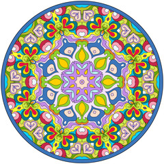 Vector abstract mosaic hand drawn mandala
